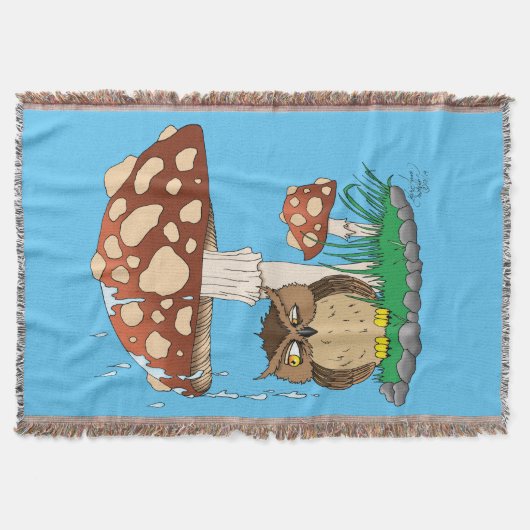 Spring Rain Douche Uil Paddestoel Deken (Voorkant)