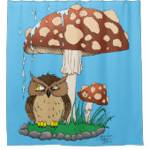 Spring Rain Douche Uil Paddestoel Douchegordijn (Voorkant)