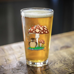 Spring Rain Douche Uil Paddestoel Glas