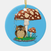 Spring Rain Douche Uil Paddestoel Keramisch Ornament (Voorkant)