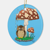 Spring Rain Douche Uil Paddestoel Keramisch Ornament (Links)
