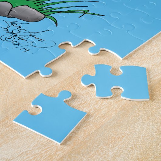 Spring Rain Douche Uil Paddestoel Legpuzzel (Zijkant)