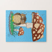 Spring Rain Douche Uil Paddestoel Legpuzzel (Horizontaal)
