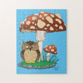 Spring Rain Douche Uil Paddestoel Legpuzzel (Verticaal)
