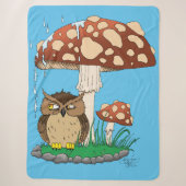 Spring Rain Douche Uil Paddestoel Sherpa Deken (Voorkant)