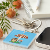 Spring Rain Douche Uil Paddestoel Sleutelhanger (Voorkant Rechts)