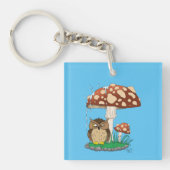 Spring Rain Douche Uil Paddestoel Sleutelhanger (Voorkant)