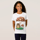 Spring Rain Douche Uil Paddestoel T-shirt (Voorkant volledig)