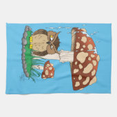 Spring Rain Douche Uil Paddestoel Theedoek (Horizontaal)