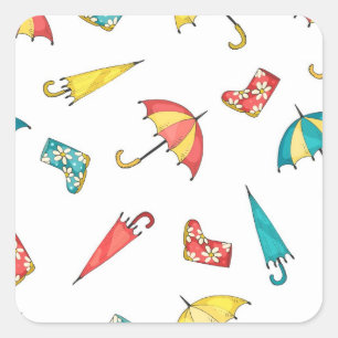 Spring Rain I Vierkante Sticker