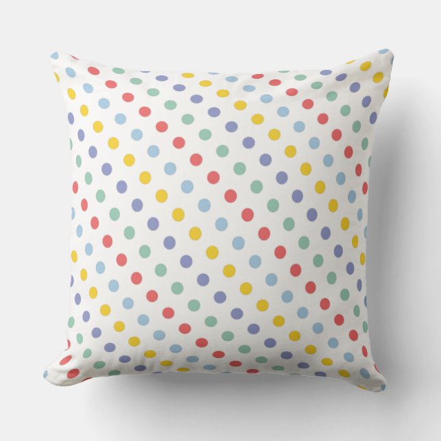 Spring Rainbow Polka Dot Pattern Pillow Kussen (Voorkant)