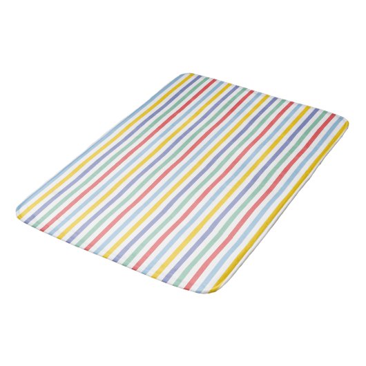 Spring Rainbow Striped Bath Mat (Gekanteld)