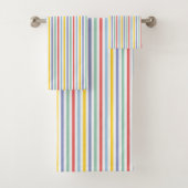 Spring Rainbow Striped Bath Towel Set Bad Handdoek (Insitu)