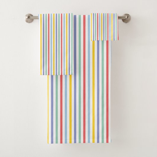 Spring Rainbow Striped Bath Towel Set Bad Handdoek (Insitu)