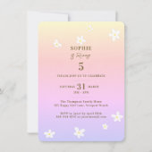 Spring Rainbow White Daisies Girl Birthday Party Kaart (Voorkant)