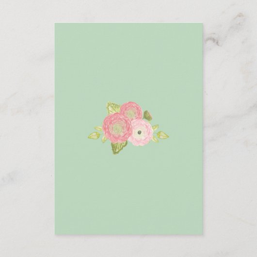 Spring Ranunculus Bloemen Bruiloft Informatie Kaar Informatiekaartje (Achterkant)