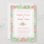 Spring Ranunculus Floral Mint bruiloft uitnodiging (Voorkant)