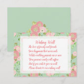 Spring Ranunculus Mint Bruiloft Wishing Well Kaart (Voorkant / Achterkant)