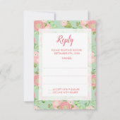 Spring Ranunculus Mint Floral Wedding Reactie Kaar RSVP Kaartje (Voorkant)