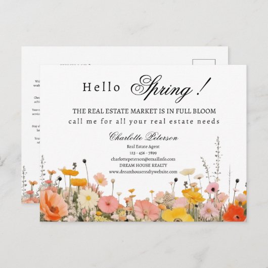 Spring Real Estate Marketing of Prospecting Briefkaart (Voorkant / Achterkant)