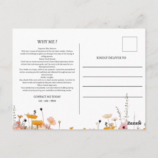 Spring Real Estate Marketing of Prospecting Briefkaart (Achterkant)