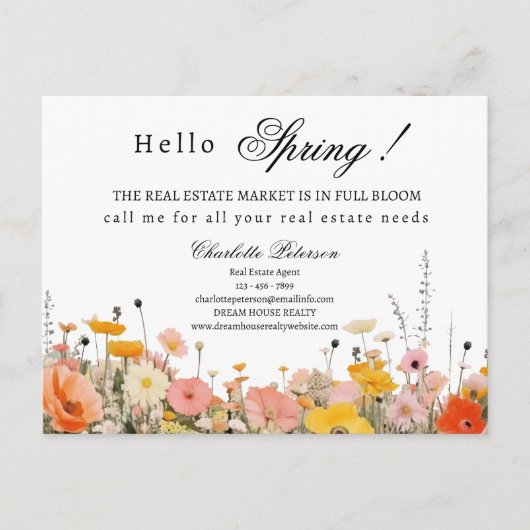 Spring Real Estate Marketing of Prospecting Briefkaart (Voorkant)