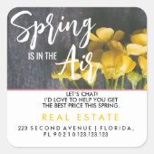 Spring Real Estate Marketing Postcard | Custom Age Vierkante Sticker (Voorkant)