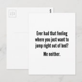 Spring recht uit bed briefkaart (Voorkant / Achterkant)