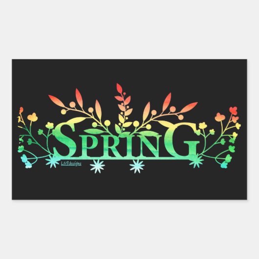 SPRING RECHTHOEKIGE STICKER (Voorkant)