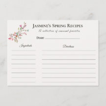 Spring Recipe Card – Watercolor Blossoms