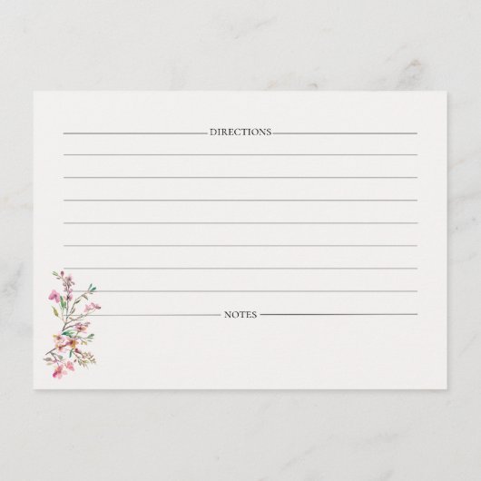 Spring Recipe Card – Watercolor Blossoms Aankondiging (Achterkant)