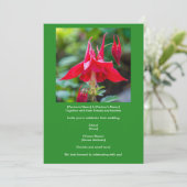 Spring Red Columbine Native Flower on Green Kaart (Staand voorkant)
