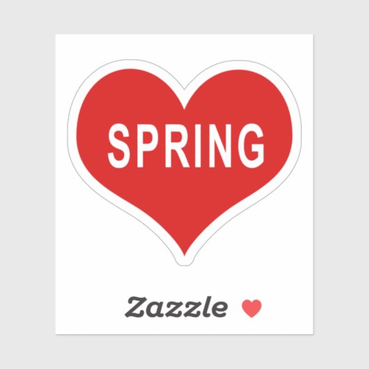 SPRING Red Love Heart Vinyl Sticker (Vel)