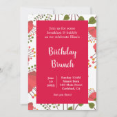 Spring Red Poppies Floral Birthday Brunch Kaart (Voorkant)
