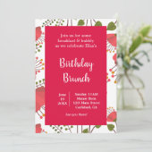 Spring Red Poppies Floral Birthday Brunch Kaart (Staand voorkant)