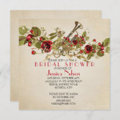  Spring Red Roses Music Vrijgezellenfeest Kaart (Voorkant / Achterkant)