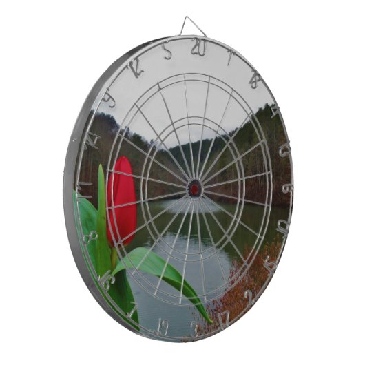 Spring Red Tulip at Lake Arrowhead Dartbord (Voorkant Links)