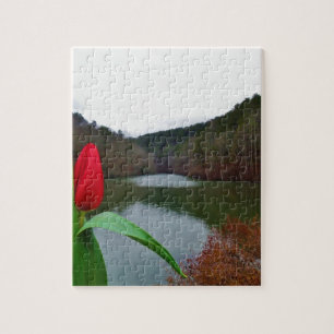Spring Red Tulip at Lake Arrowhead Legpuzzel