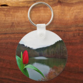 Spring Red Tulip at Lake Arrowhead Sleutelhanger (Voorkant)