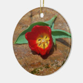 Spring Red Tulip Keramisch Ornament (Links)