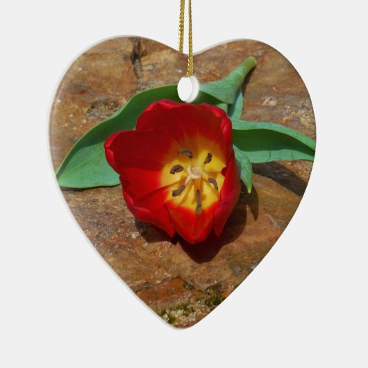 Spring Red Tulip Keramisch Ornament (Rechts)