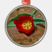 Spring Red Tulip Metalen Ornament (Voorkant)