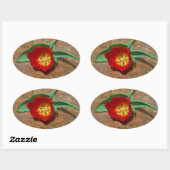 Spring Red Tulip Ovale Sticker (Vel)