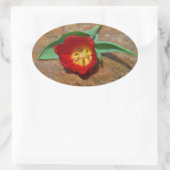 Spring Red Tulip Ovale Sticker (Tas)