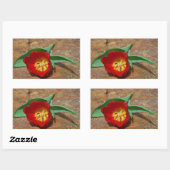 Spring Red Tulip Rechthoekige Sticker (Vel)