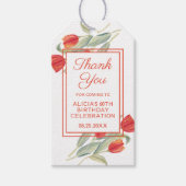 Spring Red Tulip Stijlvolle Flora 60e verjaardag Cadeaulabel (Voorkant)