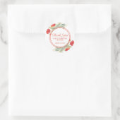 Spring Red Tulip Stijlvolle Flora Verjaardag Dank  Ronde Sticker (Tas)