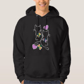 Spring Retro Cats 80s 90s Kittens Vlinders Chil Hoodie (Voorkant)