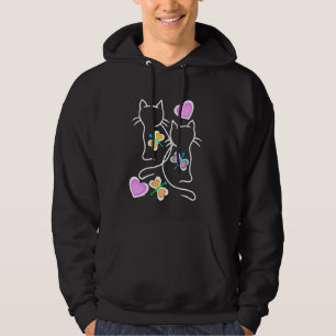 Spring Retro Cats 80s 90s Kittens Vlinders Chil Hoodie