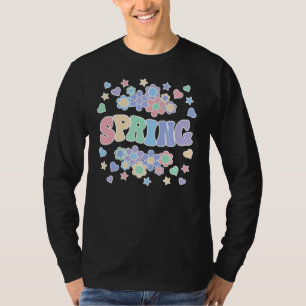 SPRING-Retro Groovy , Flowers, Hearts, Star T-shirt